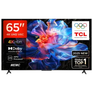 TCL 164 cm (65 inches) Metallic Bezel Less Series 4K Ultra HD Smart LED Google TV 65V6C (Black)