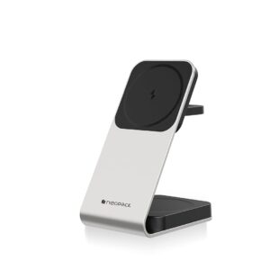 Neopack 15W Wireless Charging Stand for Apple Devices, 3 in 1 Wireless Charger (Silver)