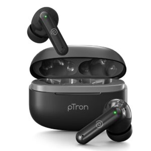 pTron Zenbuds X1 Quad Mic TWS Earbuds with 40hrs Playtime, In-Ear Sensor,(Jet Black)