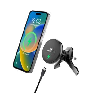 Amkette iGrip Magsafe Wireless Charger for Car with Ultra Stable Air Vent Hook&Magnetic Hold