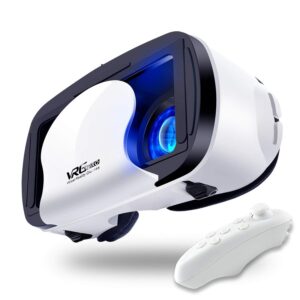 Misisi VR Headset with Controller Adjustable 3D VR Glasses Virtual Reality Headset HD Blu-ray Eye Protected