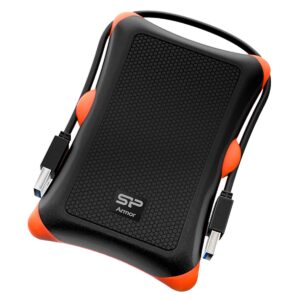 Silicon Power Armor A30 1TB Rugged External Hard Drive, Military-Grade Shockproof USB 3.0 Portable HDD, Orange