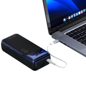 Portronics Ampbox 27K 65W 27000 mAh 4-in-1 Fast charging Power Bank,Laptop, Android Smartphones, iPhones, iPad, Tablet(Black)