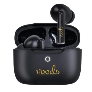 Voods V airbuds - Active True Wireless Earbuds IP65- Water & Dust Resistant, 70Hrs Long Music (Black)