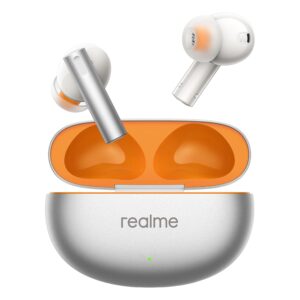 realme Buds Air 6 TWS Earbuds with 12.4 mm Deep Bass Driver, 40 Hours Play time,IP55 Dust & Water resistant, Bluetooth v5.3 (Flame Silver)