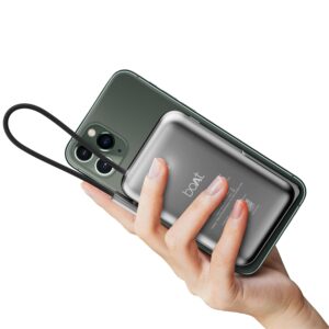boAt Energyshroom PB330 MagnaCharge 10000 mAh Magnetic Wireless Power Bank w/ 15W Wireless Charging,(Black)