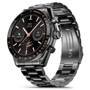 Fire-Boltt Moonwatch 36.3mm (1.43 inch) AMOLED Display, Wireless Charging, Metallic Frame (Black)