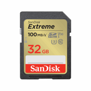 SanDisk Extreme SD UHS I 32GB Card for 4K Video for DSLR and Mirrorless Cameras 100MB/s Read & 60MB/s Write