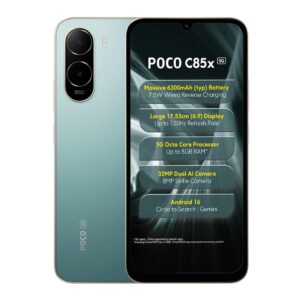 POCO C85x 5G Smartphone (Emerald Green, 4GB RAM), (128GB Storage)